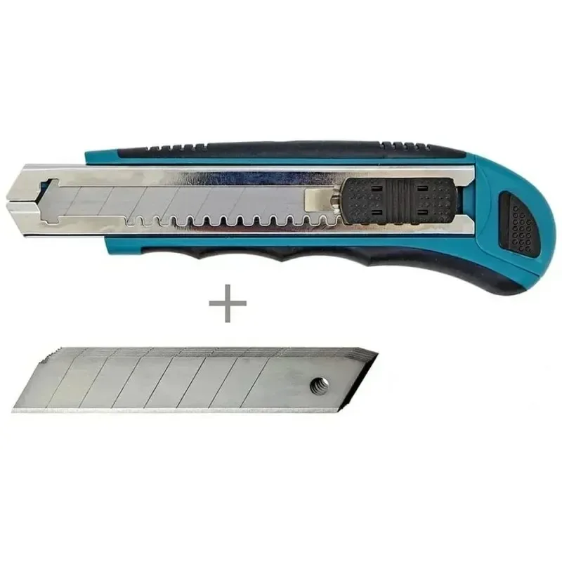 MAKITA ‎ D-65713 18mm Slide Lock Snap Off Knife Total 8 Lâminas Lâminas Extra Retráteis Faca com Cabo de Borracha Confortável