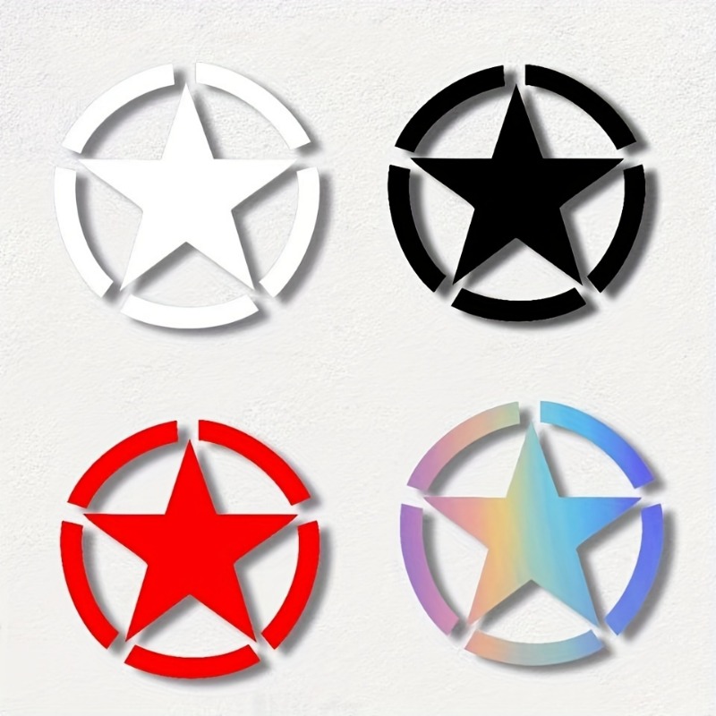 1pc exército estrela de cinco pontas reequipamento adesivos da motocicleta para tanque de combustível fender à prova dwaterproof água capacete de corrida criativo decalques do carro