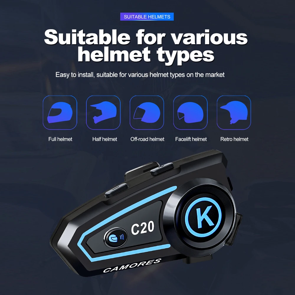 Motocicleta sem fio bluetooth 5.3 + edr à prova dwaterproof água capacete fone de ouvido mãos-livres chamada anti-interferência fone de ouvido