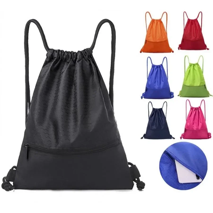 กลางแจ้งกันน้ํายิมกระเป๋าฟิตเนสกระเป๋าเป้สะพายหลัง Drawstring Shop กระเป๋าเดินป่าตั้งแคมป์ชายหาดว่ายน้ําผู้ชายผู้หญิงกีฬากระเป๋า