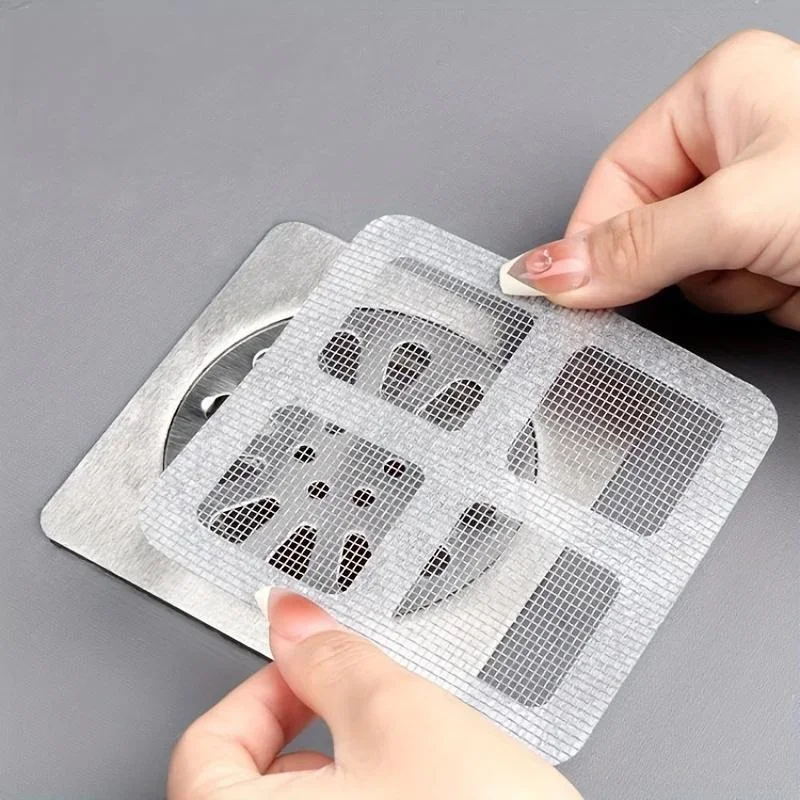 10pcs Disposable Shower Drain Hair Catcher ตาข่ายท่อระบายน้ําครอบคลุมอ่างล้างจานกรองผมสําหรับห้องน้ําห้องครัว