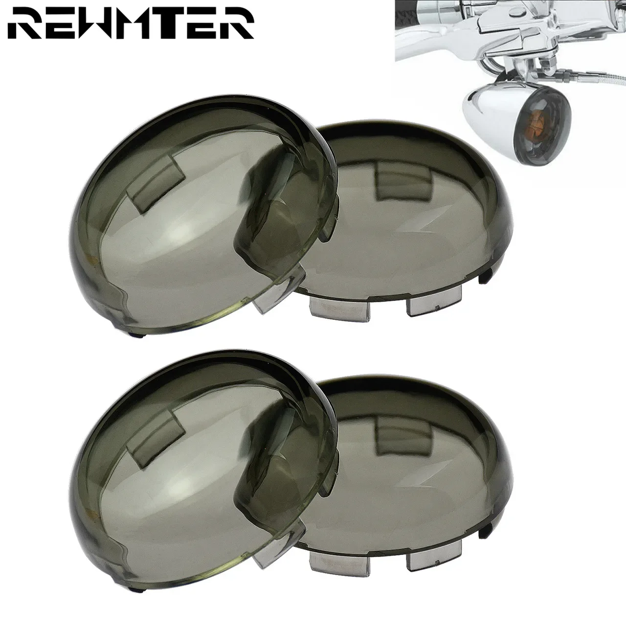 LED Tín Hiệu Ống Kính Khói Xe Gắn Máy Chỉ Số Ống Kính Dành Cho Harley Lưu Diễn Đường Vua Dyna Softail Sportster 883 1200