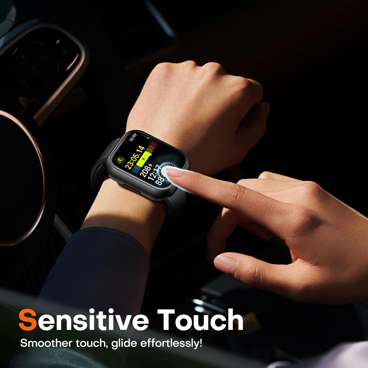 กระจก + ฝาครอบสำหรับเคสนาฬิกา Apple 9 8 7 6 SE 5 iWatch อุปกรณ์เสริมป้องกันหน้าจอ Apple นาฬิกาซีรี่ย์44มม. 40มม. 41มม. 45มม. 42มม. 38มม.