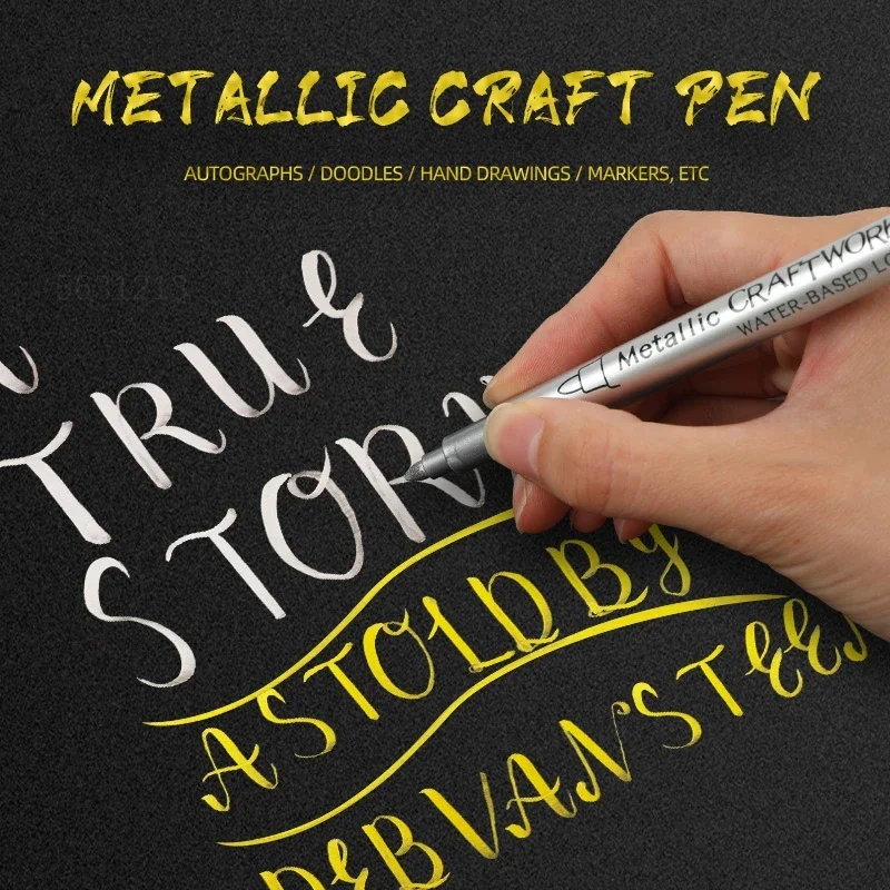 4/6pcs กันน้ําถาวรแปรงโลหะสี MARKER ปากกา DIY เรซินแม่พิมพ์ทองเงินอุปกรณ์วาดภาพ CRAFT Markers ปากกา