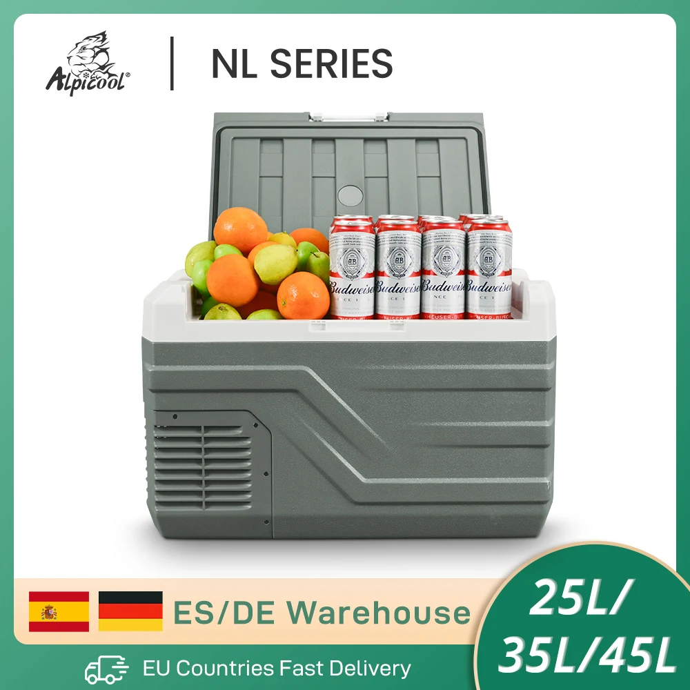 Alpicool NL 25L 35L 45L Tragbarer Kühlschrank 12V Kompressor Kühlschrank Gefrierschrank 12/24V DC 100-240V AC Mini Kühlbox für Camping BBQ