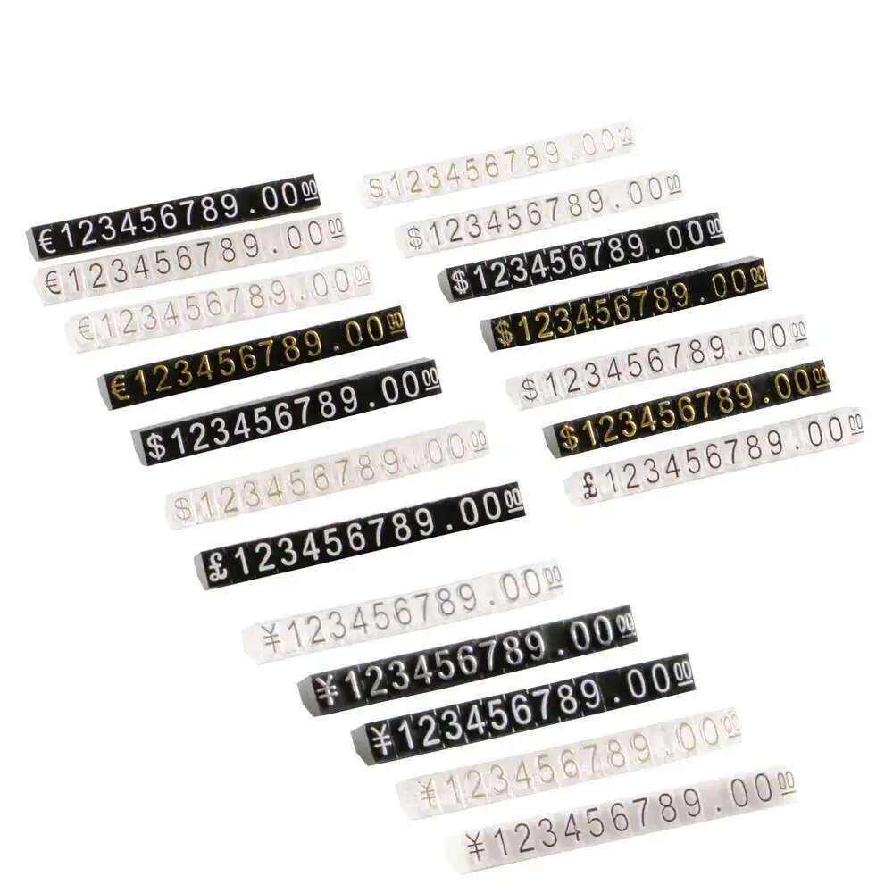 420 個キューブ 3X5mm ボックスあたりジュエリー時計ユーロサインミニ調整可能な値札表示看板小売店