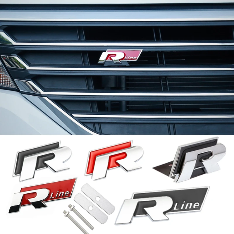 Accesorios adhesivos con emblema para maletero de parrilla delantera de coche, para Volkswagen VW r-line R GTI Polo Golf MK8 Touareg Passat Magotan Tiguan