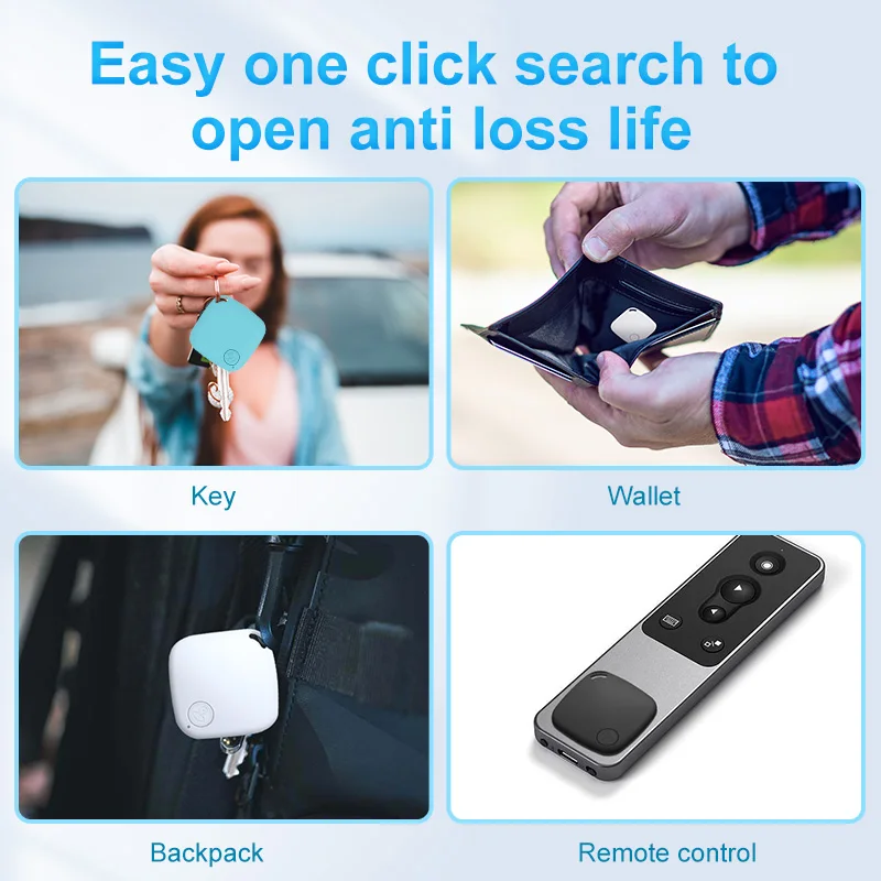 Mini dispositivo de seguimiento Bluetooth antipérdida, billetera para teléfono móvil, buscador de llaves, ubicación, llamador inteligente 5,0, alarma Dual, buscador de mascotas
