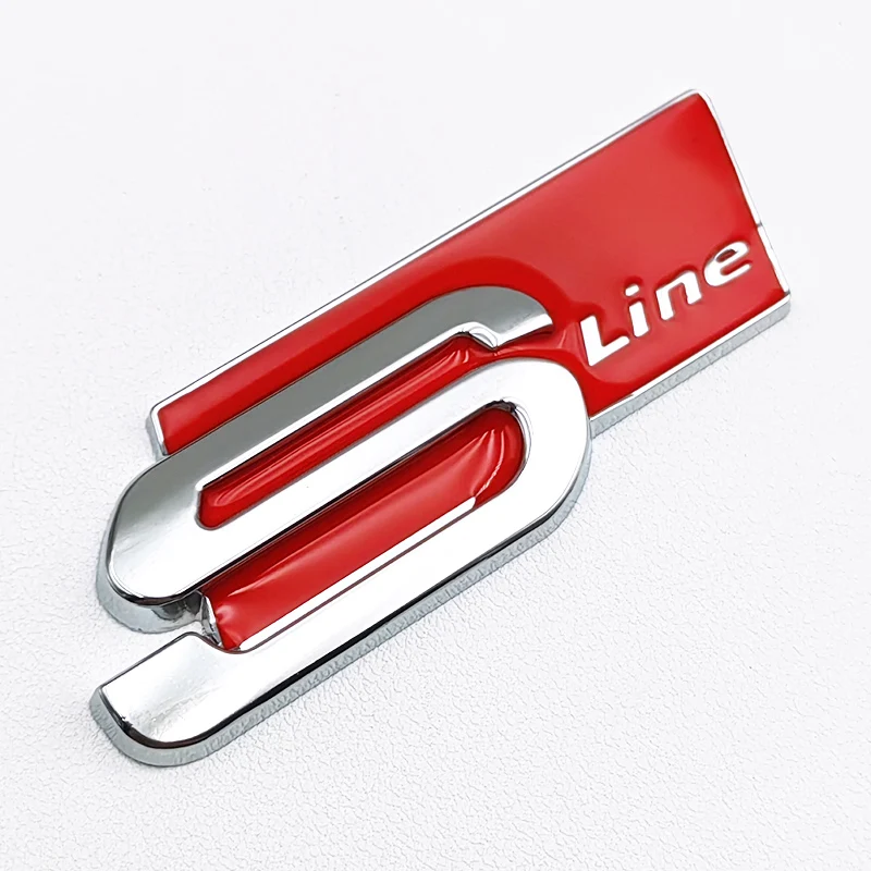 3d metal s linha logotipo estilo emblema decalque do carro emblema para audi sline a1 a3 a4 a5 a7 q2 q5 q7 tt sq5 sq7 b6 b7 adesivo acessórios