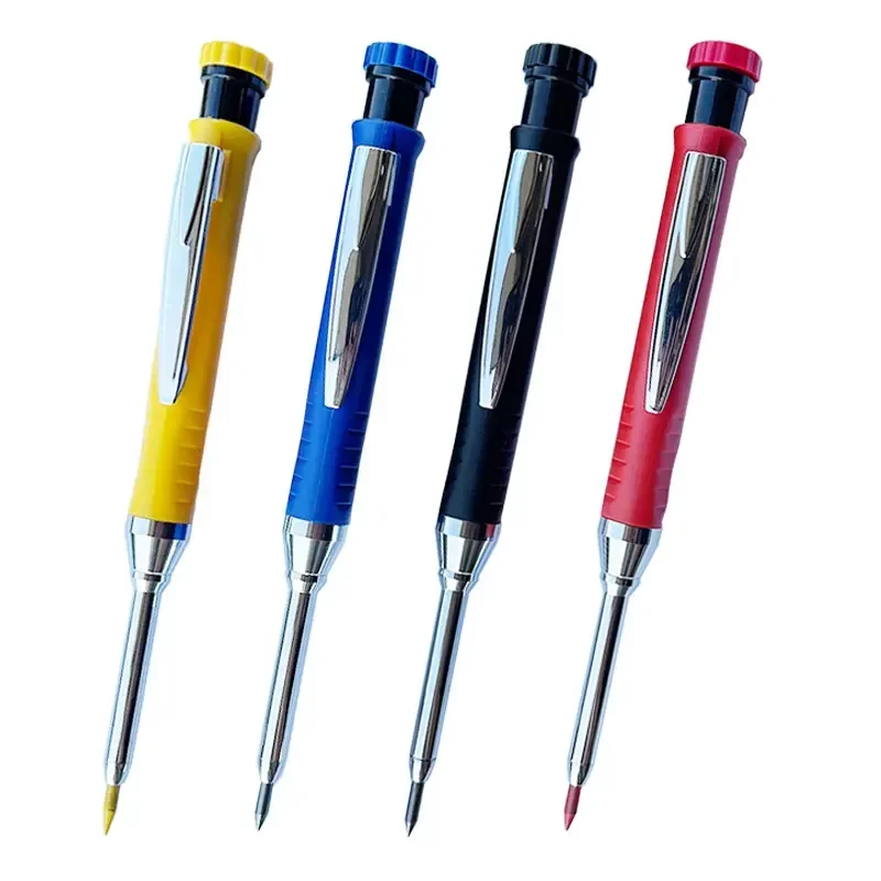 Lápiz mecánico de carpintero sólido de 2,8mm con sacapuntas para carpintería, construcción, lápiz de carpintero de cabeza larga, suministro de papelería