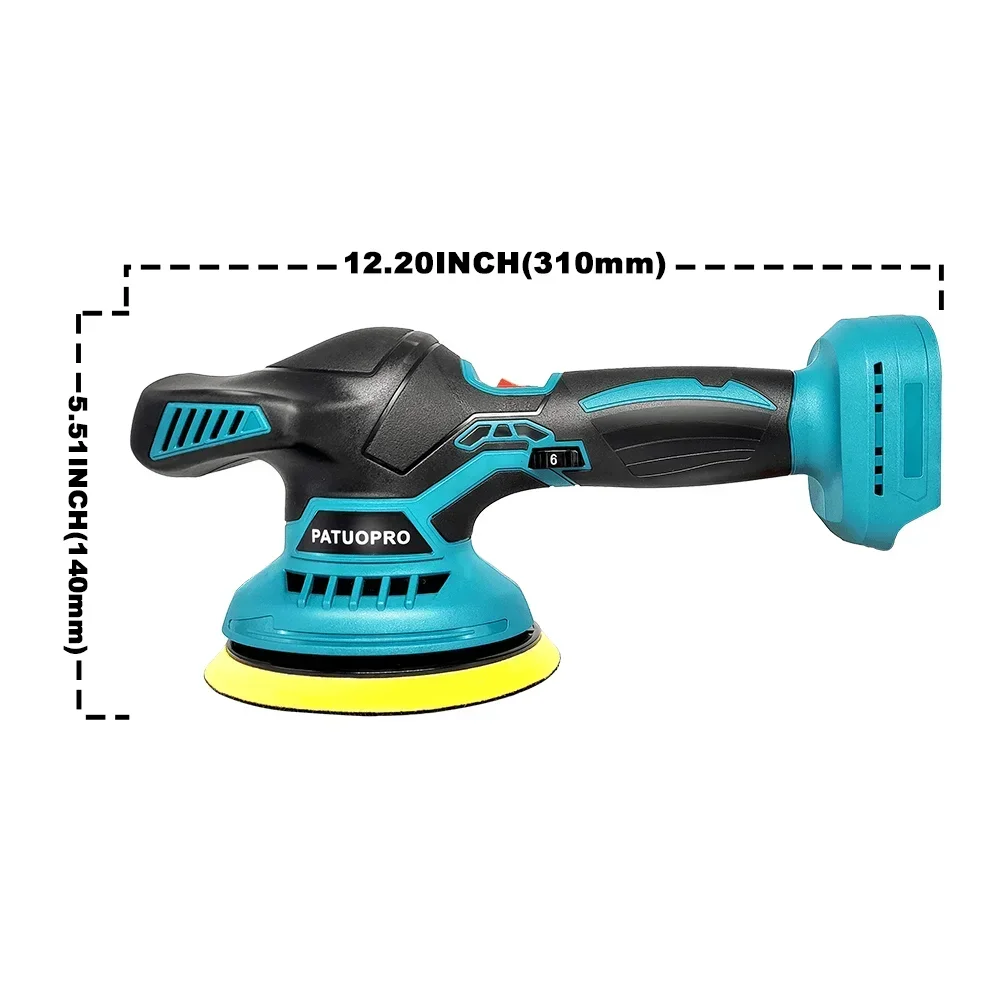 150mm Cordless Rechargeable Buffer Polisher Portable Polishing Machine 6Gears Metal Waxing For Makita 18V Battery(No Battery)