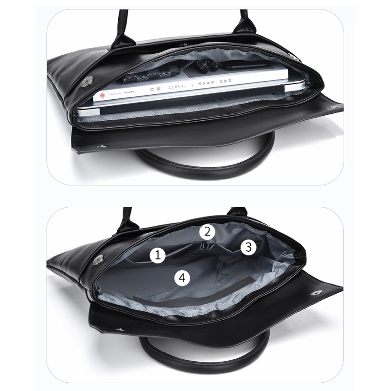 Large Capacity Laptop Bag - Stylish and durable briefcase with multiple compartments for daily essentials and laptop accessories