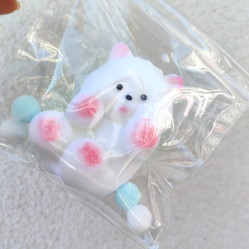 Mochi Taba Squishy New Cute Handmade Silicone Plush Funny Curly Dog Irritability Fidgeting Toys Stress Relief Soft Kawaii Gifts