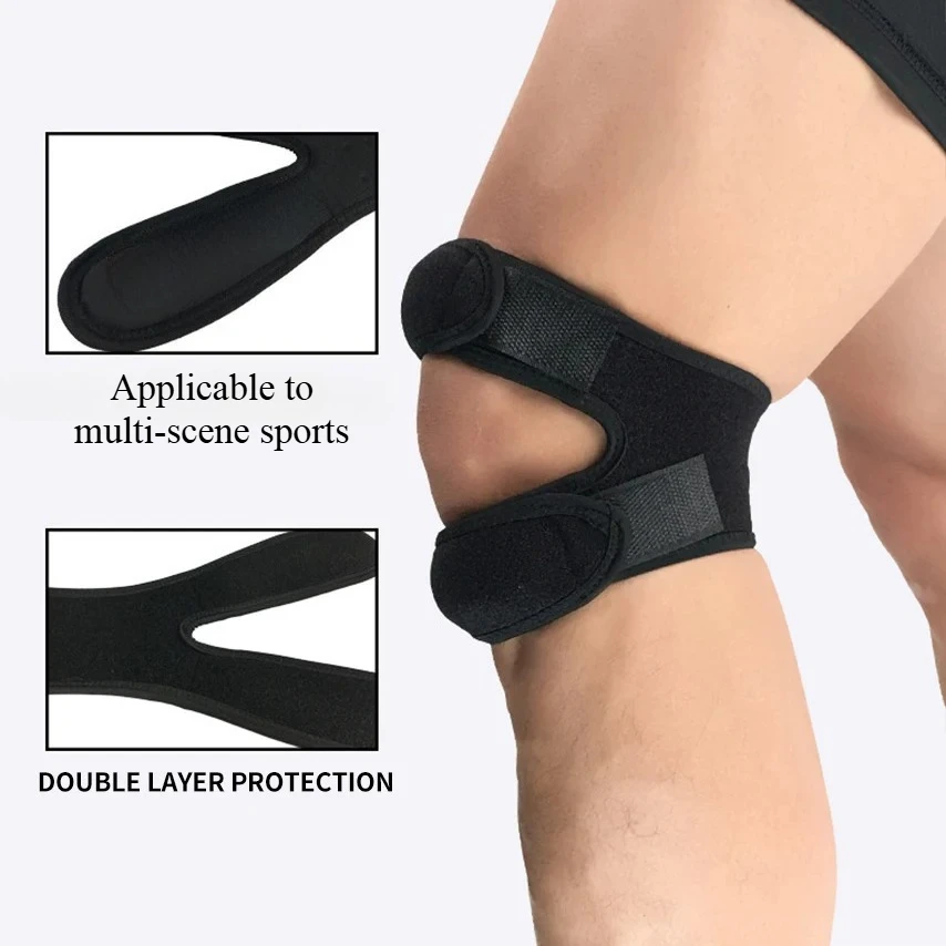 1PC pressurizzato ginocchio avvolgente manica supporto fasciatura pad tutori elastici foro per ginocchio ginocchiera sicurezza basket tennis ciclismo ginocchiere