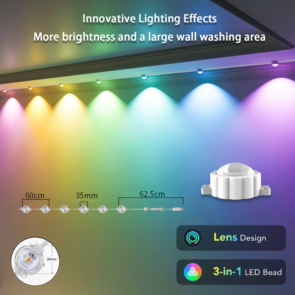 15M/90M RGB Traufe LED Lichter Permanent Außen Lichter Bluetooth APP Kit Full House Traufe Licht string Weihnachten Hochzeit Beleuchtung