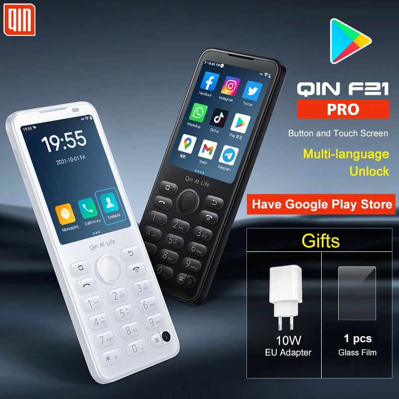 Google Play Store ใหม่ Qin F21 Pro สมาร์ทหน้าจอสัมผัสโทรศัพท์ 2.8 นิ้ว 3GB + 32GB / 4GB 64GB Bluetooth 5.0