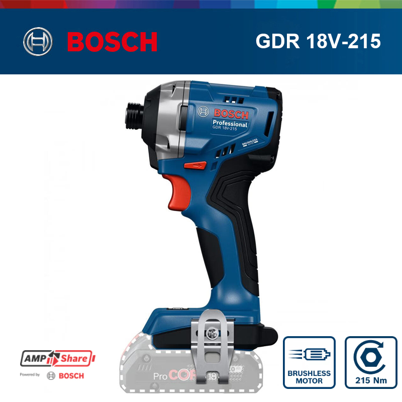 Bosch GDR 18V-215 Аккумуляторная бесщеточная ударная отвертка Сверхмощная электрическая отвертка с высоким крутящим моментом Профессиональные электрические инструменты