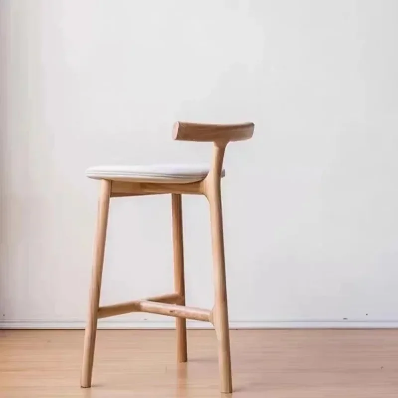 Sedie da bar di lusso di design in legno Sala da pranzo Bancone nordico vintage Sedie da bar per soggiorno Accento Taburete Alto Mobili per la casa