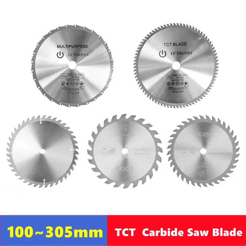 1pcs TCT woodworking saw blade conventional tooth shape 110/115/136/160/165/185/210/250/305mm woodworking saw blade cutting tool