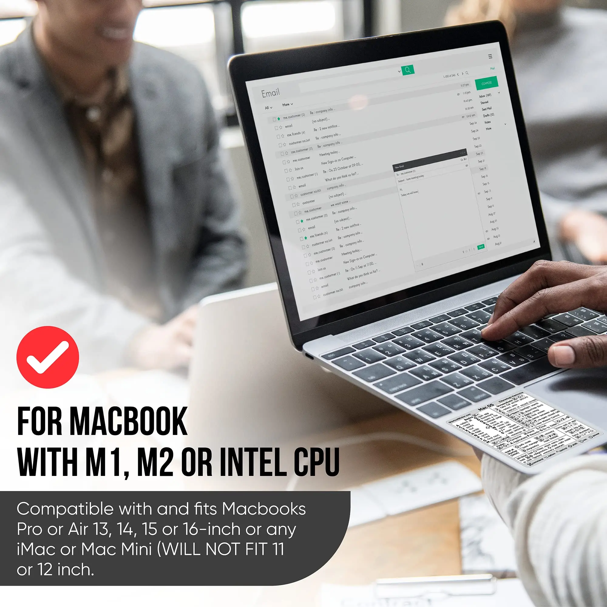 Shortcuts Sticker for Apple Mac OS System, 2023 New Shortcut key sticker for 13-16" MacBook Pro 13 /Air 13  Windows Palm Rest