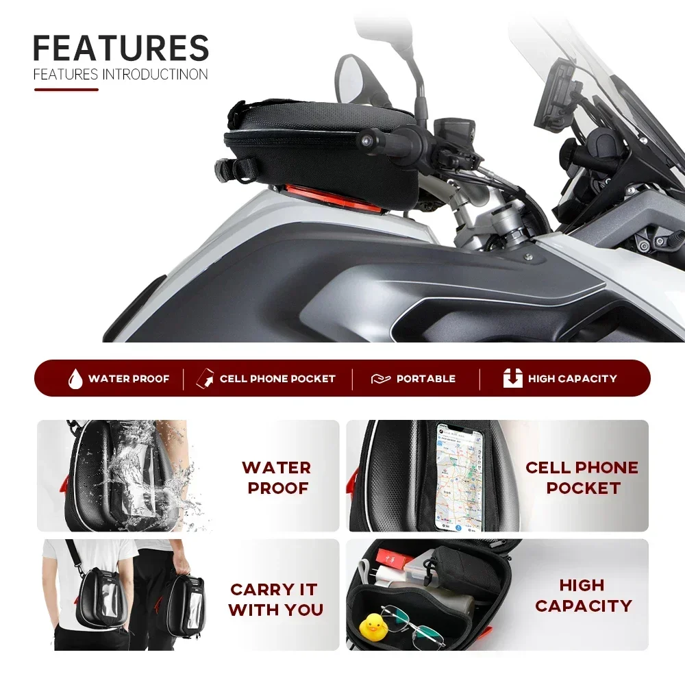 Bolsa de depósito para motocicleta, mochila para YAMAHA FZ6 FZ8 FZ1 XJ6 MT03 MT25 MT10 YZF R1 R3 R6 R7 XSR 125 155 XJR FJR 1300, equipaje de carreras