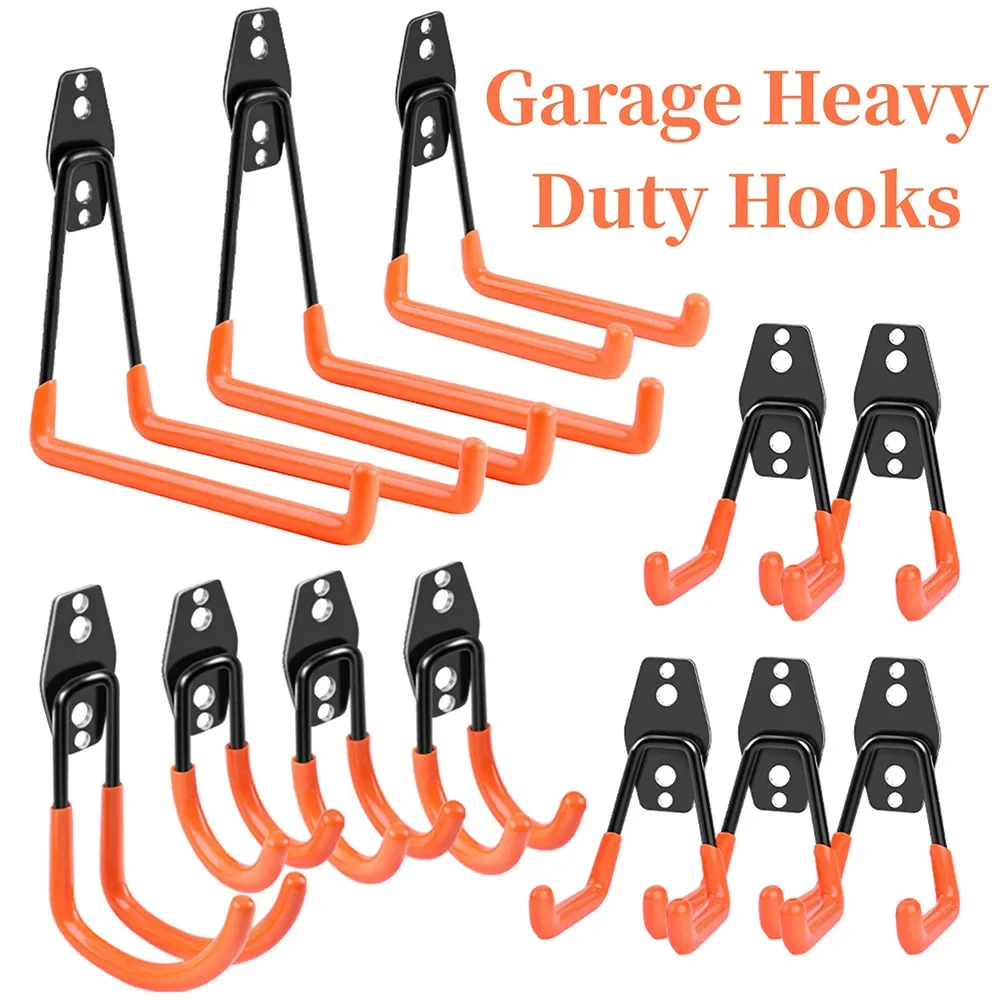 Heavy Duty ตะขอโลหะโรงรถ Organizer Wall Mount ตะขอแขวนจักรยาน Wall Mount Anti-SLIP Hook สําหรับบันไดสวนเครื่องมือ