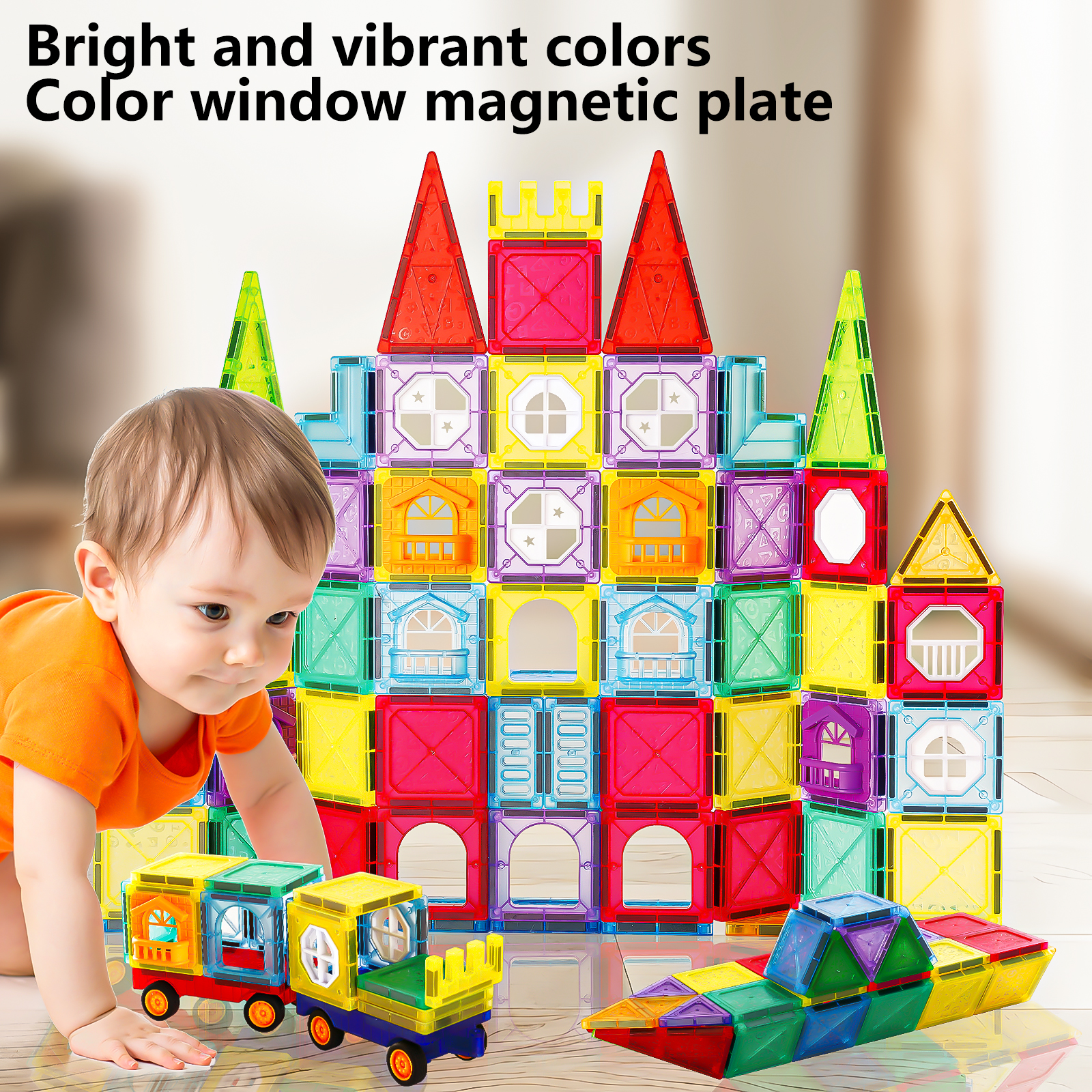 3歳から8歳までの男の子と女の子に適した,創造性と脳の発達を刺激するための創造的なおもちゃ,2パーツ