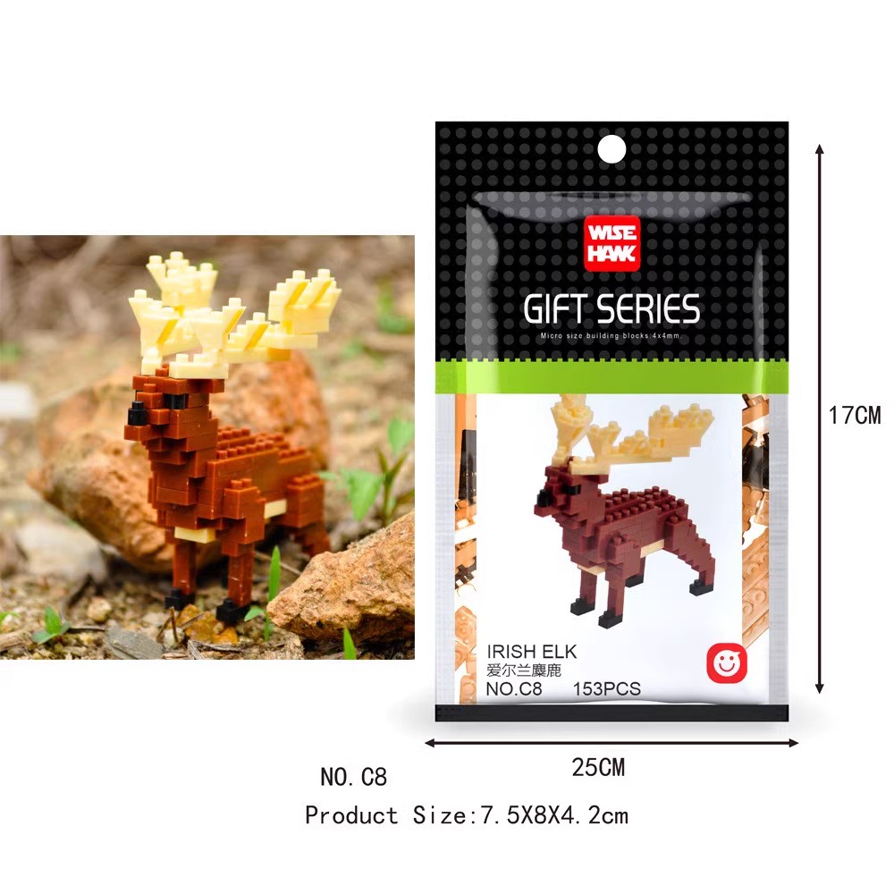 Wisehawk เพชร mini building บล็อกสัตว์ของเล่นกระเป๋าบล็อกอาคาร A1-B26 สุนัขแมวนกสัตว์ชุดสําหรับของขวัญเด็ก