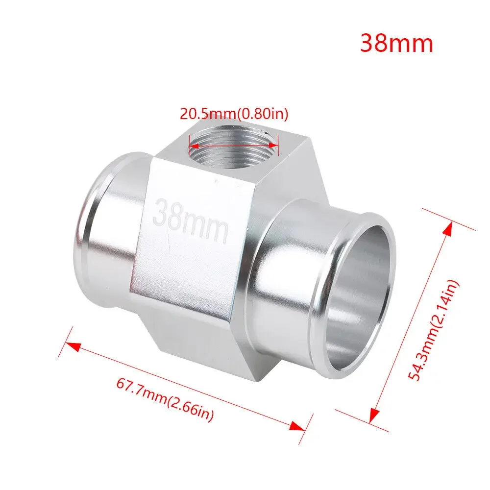 38mm 40mm 42mm Joint Pipe Radiator Hose Adapter for 1/2"-14NPT Water Temp Gauge Sensor