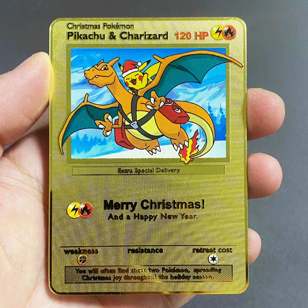 Pokemon Metallkarten Englisch Anime Pikachu Charizard Arceus Mewtwo Blastoise Vmax GX V Buchstaben Spielsammlung Karte Kinderspielzeug Geschenke