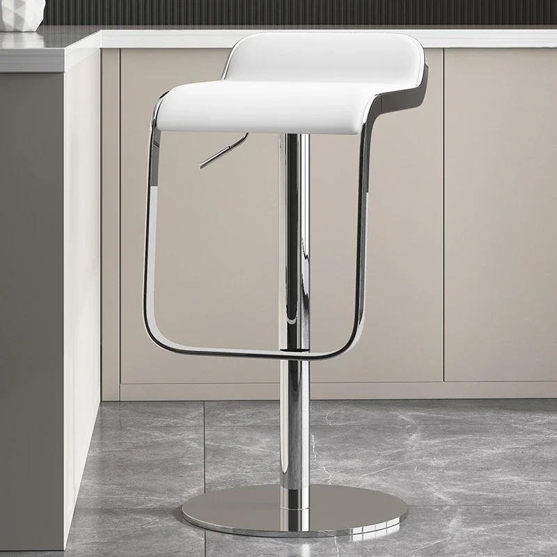 Chaise de Bar de cantine, tabouret de luxe en acier inoxydable, moderne et Simple, levage nordique, meubles esthétiques rotatifs à haute luminosité