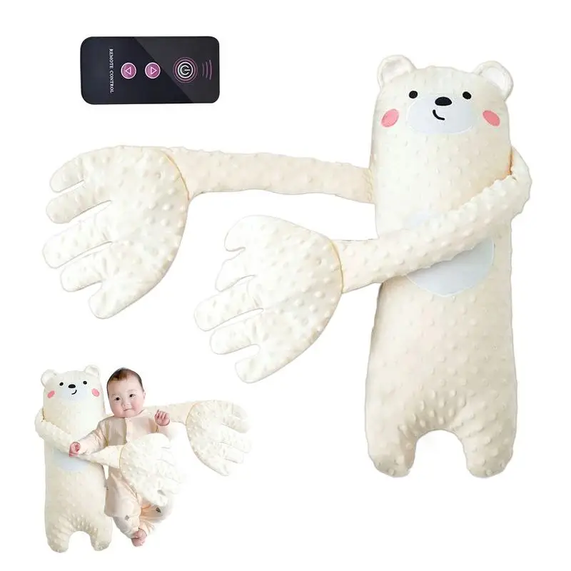 Giocattolo elettrico per il sonno del bambino telecomandato Cartone animato a forma di orso Peluche Bambole rilassanti Cartone animato per il sonno del bambino Comfort Succhietto Cuscino