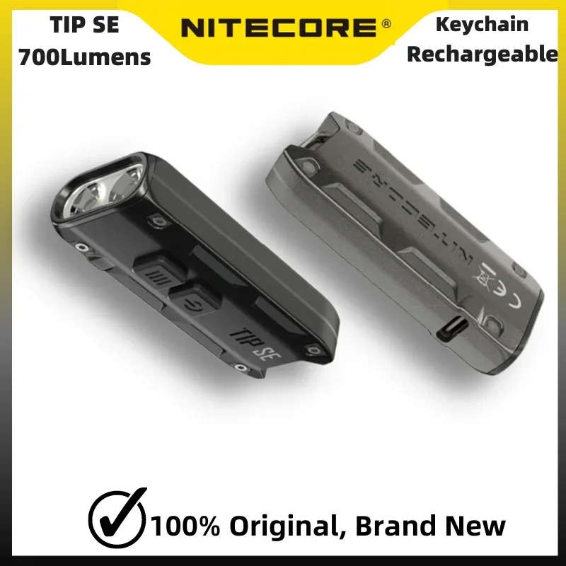 NITECORE TIP SE-luz de llavero recargable, 700 lúmenes, doble núcleo, batería integrada de 500mAh, linterna LED EDC portátil