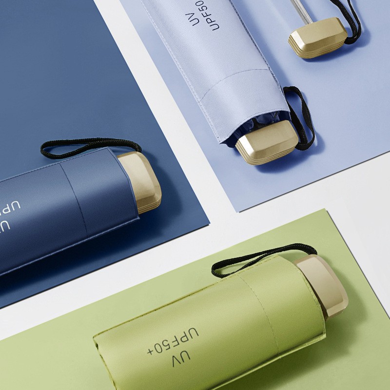 Mini ombrello a cinque pieghe protezione solare ombrellone protezione solare anti-ultravioletto piccolo e portatile per uomo e donna moda sole