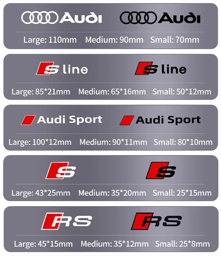 Calcomanías de cubo de rueda para coche, pinza de 6 uds., para Audi Quattro RS Logo A3 A4 A5 A6 Q3 Q5 Q7 A8 RS3 RS4 RS5 RS6 RS7, decoración deportiva