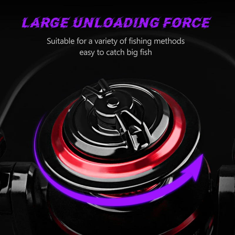DEUKIO Mulinello da pesca 2000-7000 Max Drag 12KG Mulinelli da spinning Bobina di metallo carretilhas de pesca Mulinello per accessori da pesca Peche