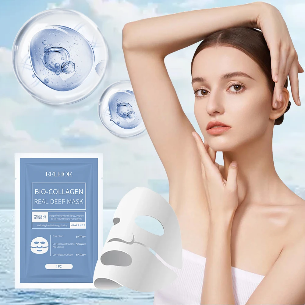 BioCollagen Real Deep Moisturizing Mask Anti-Wrinkle Lifting Face Mask Hydrolyze Collagen Soluble Collagen Sheet Mask