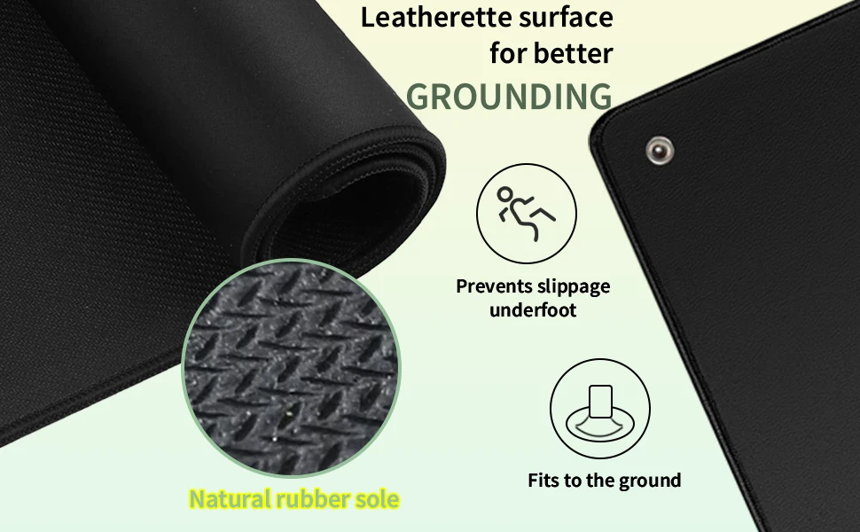 MAXSHARER Grounding Rubber Leather mat Earthing sleep mat computer mouse pad Grounding foot mat desk mat for Better sleep health