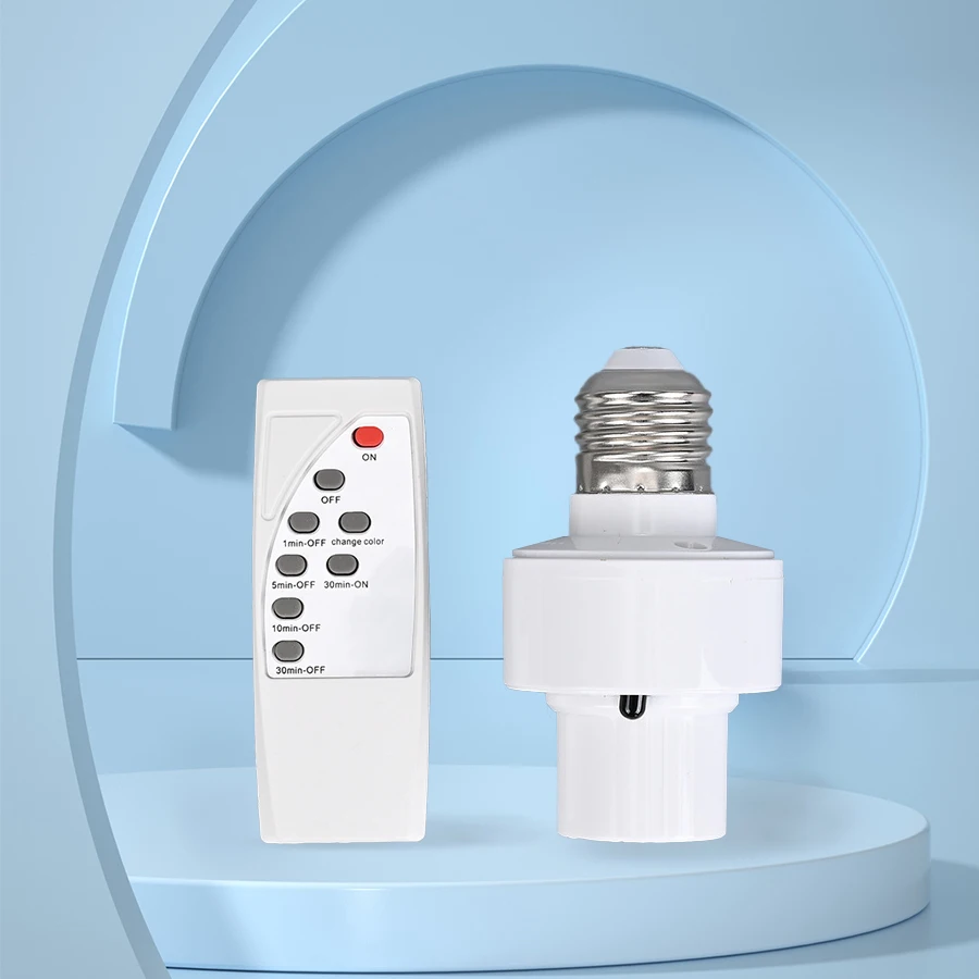 2025 Hot Infrared Remote Control Smart LED Lampholder E27 AC85-265V Universal Socket Timer Color Changing Easy Install for Home