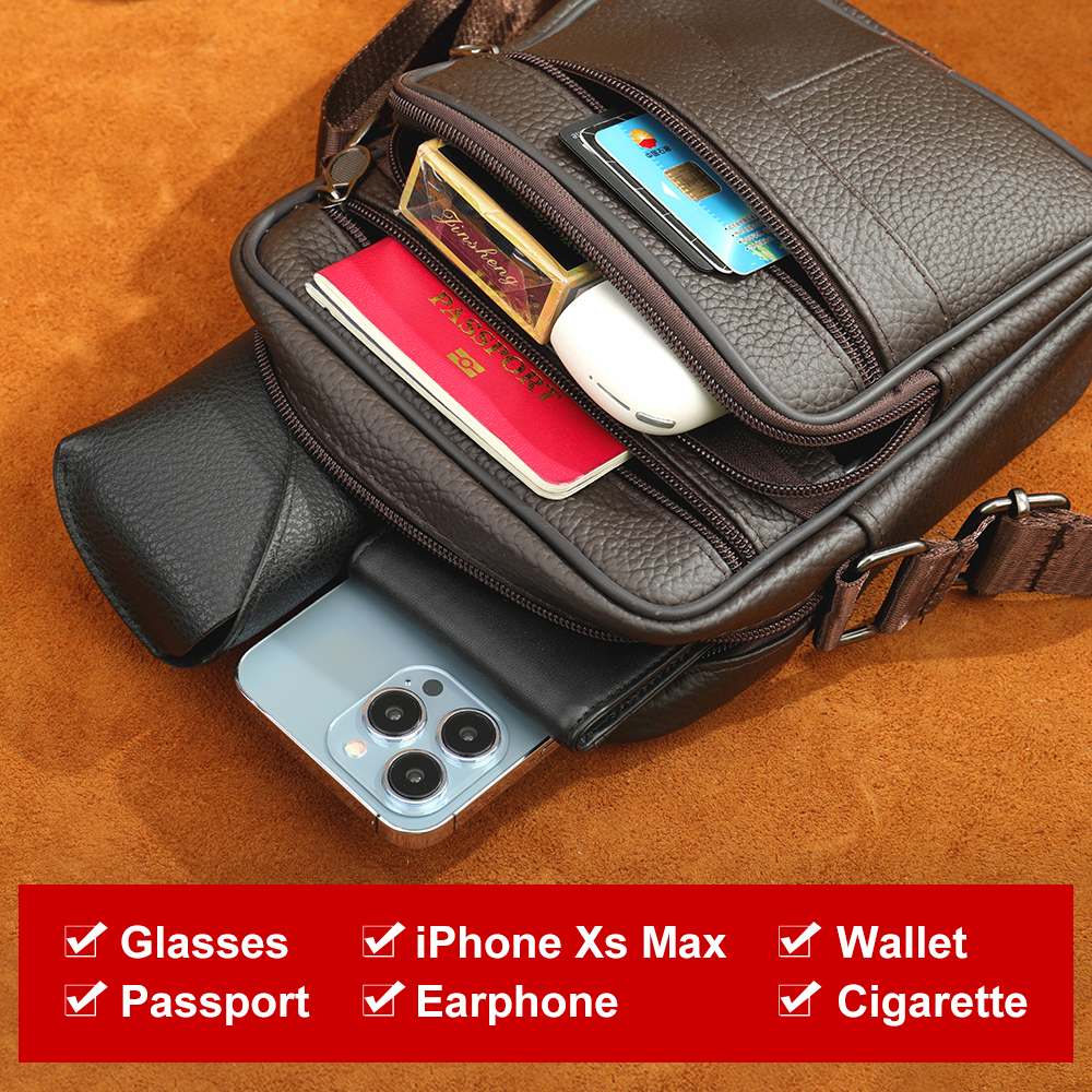 WESTAL Hot-sale Men's Shoulder Bags Casual Messenger Bag Genuine Leather Gift for Man