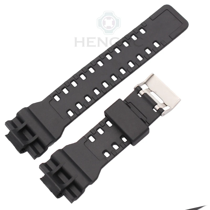 Cinturino per orologio in gomma siliconica da 16 mm per G Shock GD-100 G-8900 Accessori impermeabili neri di ricambio