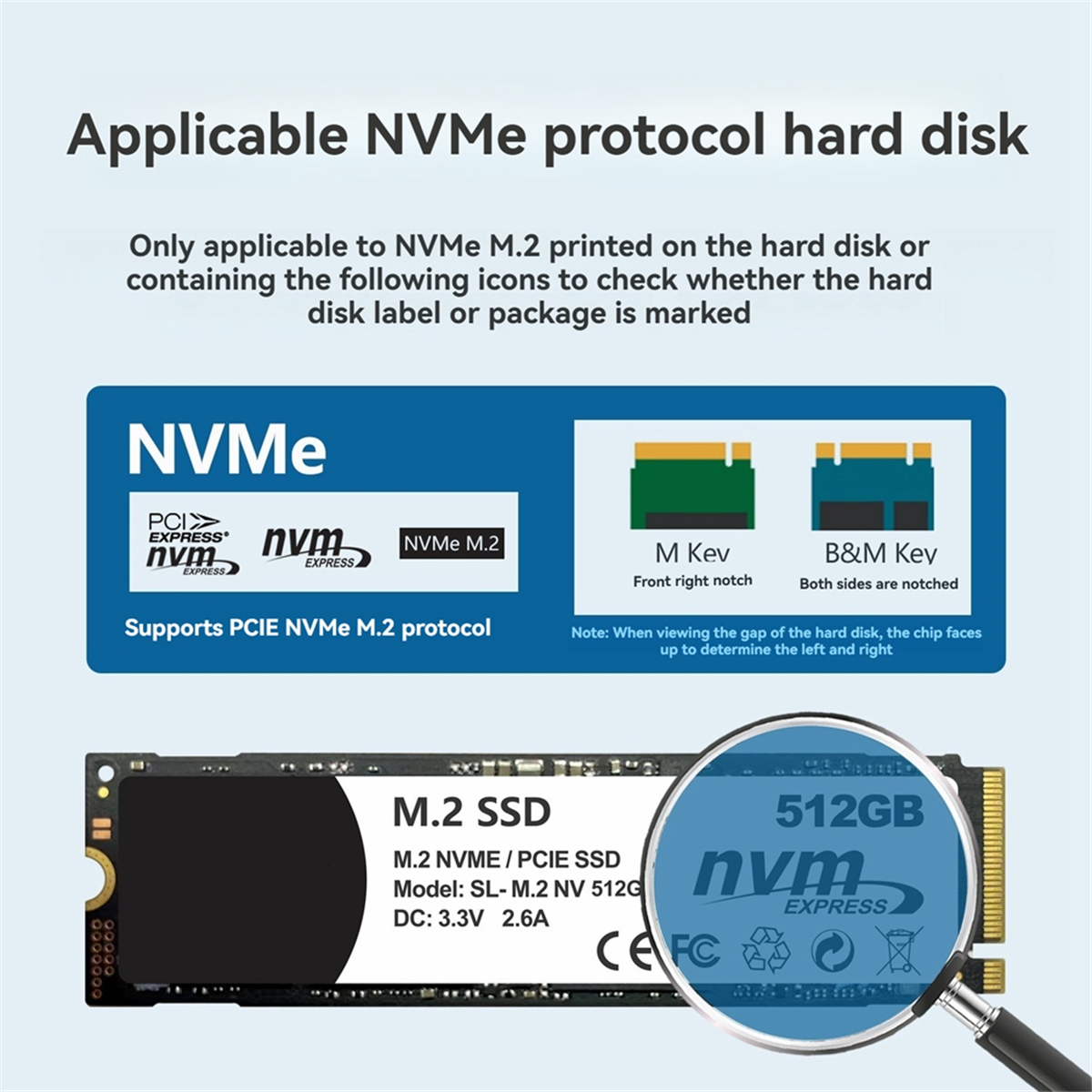 BABQ M.2 SSD NVMe Case USB3.2 Gen2 Type C 10Gbps PCIe SSD Case M.2 NVME Enclosure Disk Box Tool Free SSD Aluminum Case