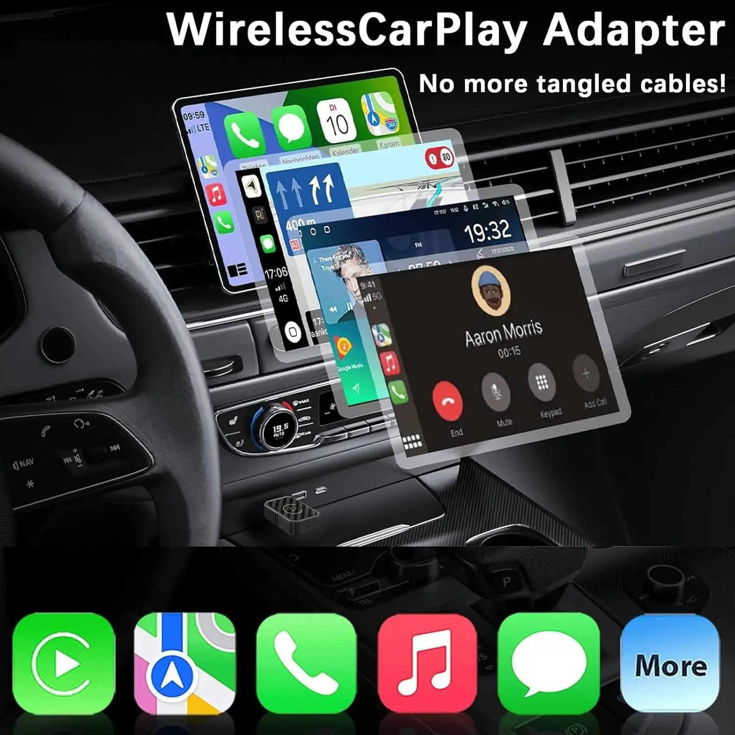 NIEUWE Draadloze CarPlay Adapter Android Auto Adapter plug WiFi BT5.0 Smart Dongle Plug Play voor Bedrade CarPlay/Andriod Auto