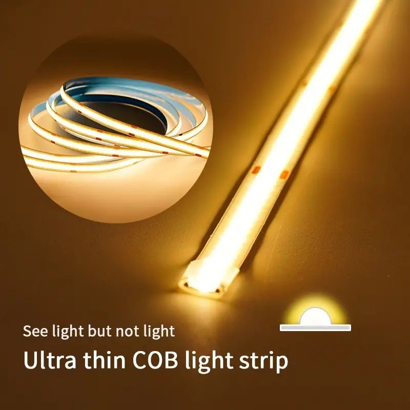 Cinta de diodo LED COB, tira de luces con Sensor táctil USB, atenuador de retroiluminación, cinta de 5V, lámpara de iluminación lineal de alta densidad DIY para decoración del hogar