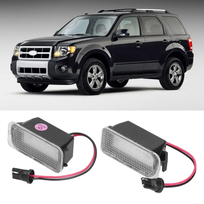 Paire de feux de plaque d'immatriculation de voiture LED 12V 3W, Plug And Play en plastique adapté pour Ford Focus MK2 DA3 5D 2006 – 2010