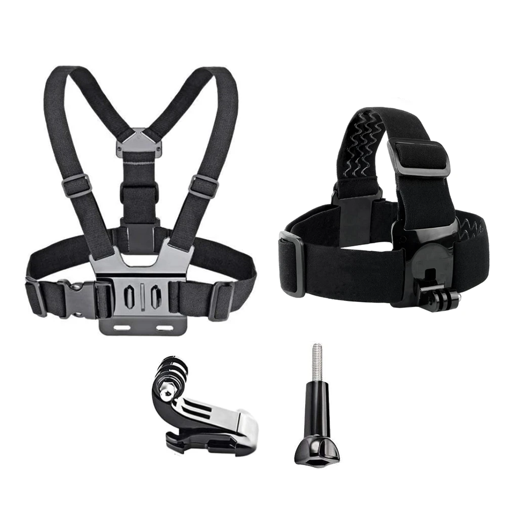 Dây Đeo Ngực Đầu Dây Đeo Thắt Lưng Cho GoPro Hero 10 9 8 7 6 Đen Xiaomi Yi 4K Sjcam Sj4000 insta360 Phụ Kiện Máy Ảnh Hoạt Động Núi