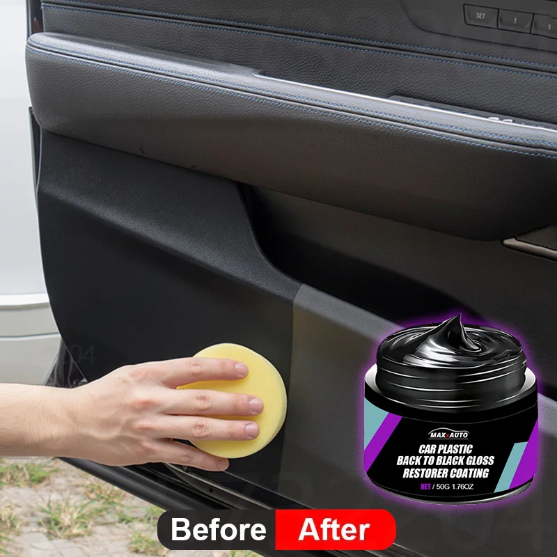 Restaurador de plástico do carro de volta ao preto brilho auto interior couro & painel renovação agente revestimento cera polimento automático e revestimento de reparo