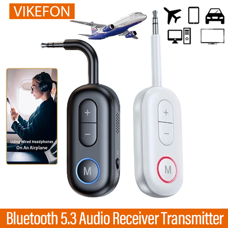 Bluetooth 5.3 Empfänger Sender 3,5 mm AUX-Buchse Flugzeug USB Dongle Wireless Audio Adapter für TV PC Kopfhörer Car Kit Lautsprecher
