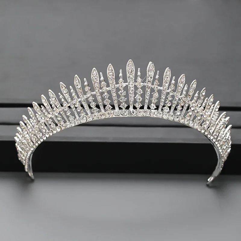 Accessori per capelli con corona e tiara color argento per donna Accessori da sposa Corona per diadema con strass di cristallo da sposa