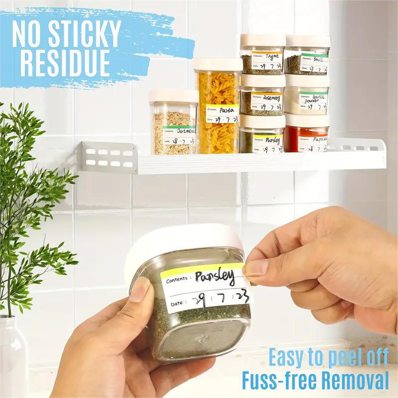 100 ชิ้นที่มีสีสันป้ายตู้เย็นอาหารป้ายสติกเกอร์สําหรับภาชนะบรรจุอาหาร